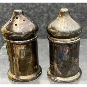 ViTG Gladwin Ltd Sheffield Embassy Silver Plate Salt Pepper Shakers Hotel 2.75"